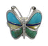 Silver And Multicolor Inlay Southwestern Butterfly Ring Size 4-3/4 WX75229